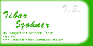 tibor szohner business card